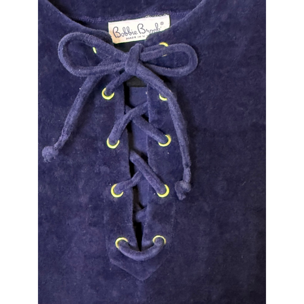 Vintage Bobbie Brooks Navy Short Sleeve Lace-Up Tee Presumed Size S - Picture 5 of 6